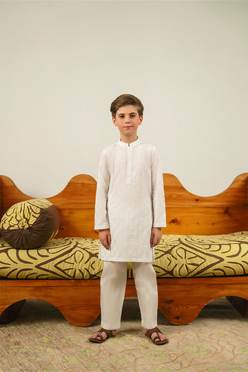White Chikankari Kurta Set